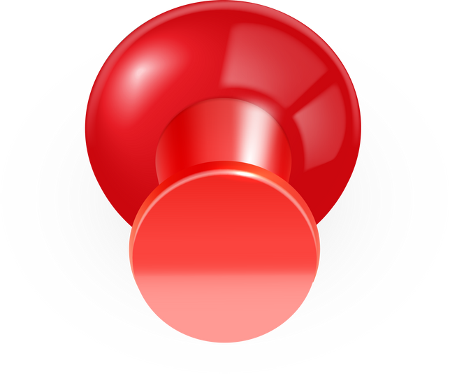 Glossy red push pin