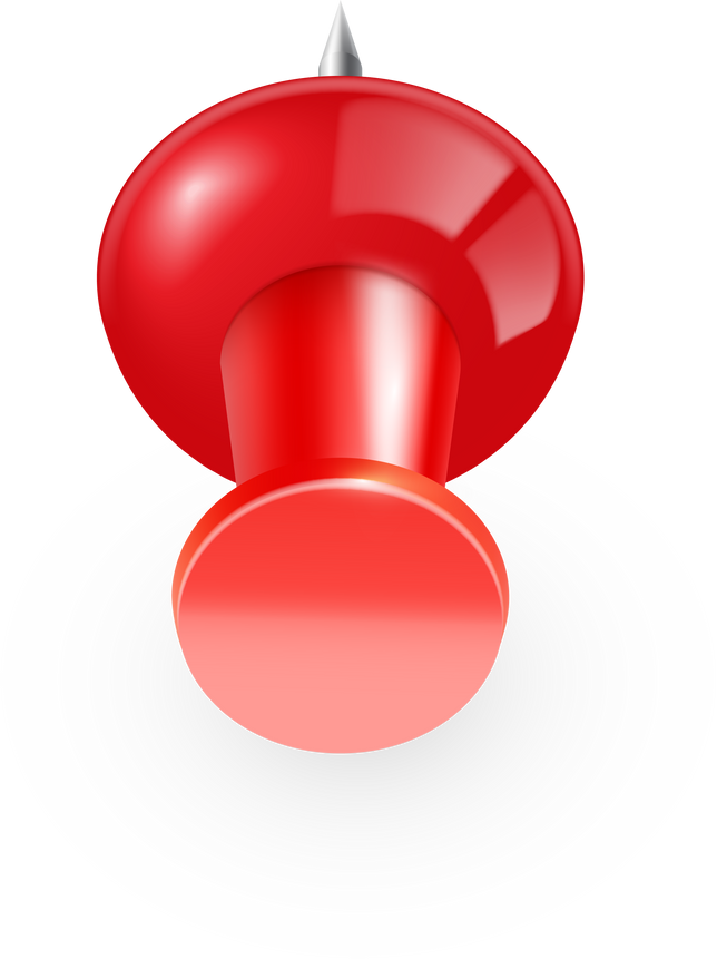 Glossy red push pin